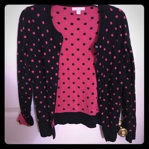 Navy and blue cardigan with reverse rolled sleeves